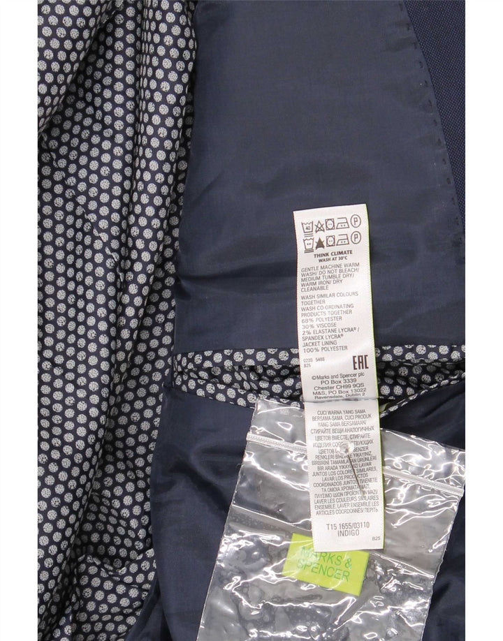 Мужской пиджак с 2 пуговицами Marks & Spencer UK 42, большой темно-синий полиэстер