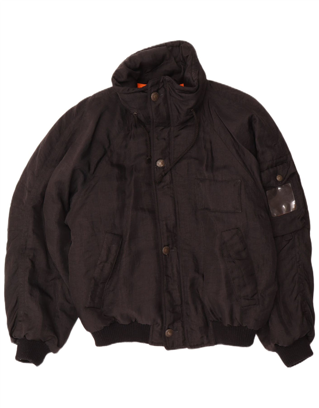 Винтажная мужская стеганая куртка свободного кроя UK 38, средний черный цвет