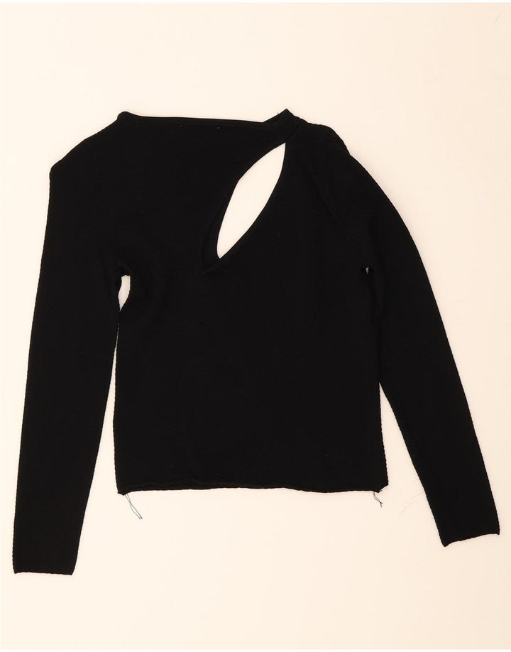 ZARA Womens Boat Neck Jumper Sweater UK 8 Small Black Vintage Zara and Second-Hand Zara from Messina Hembry 