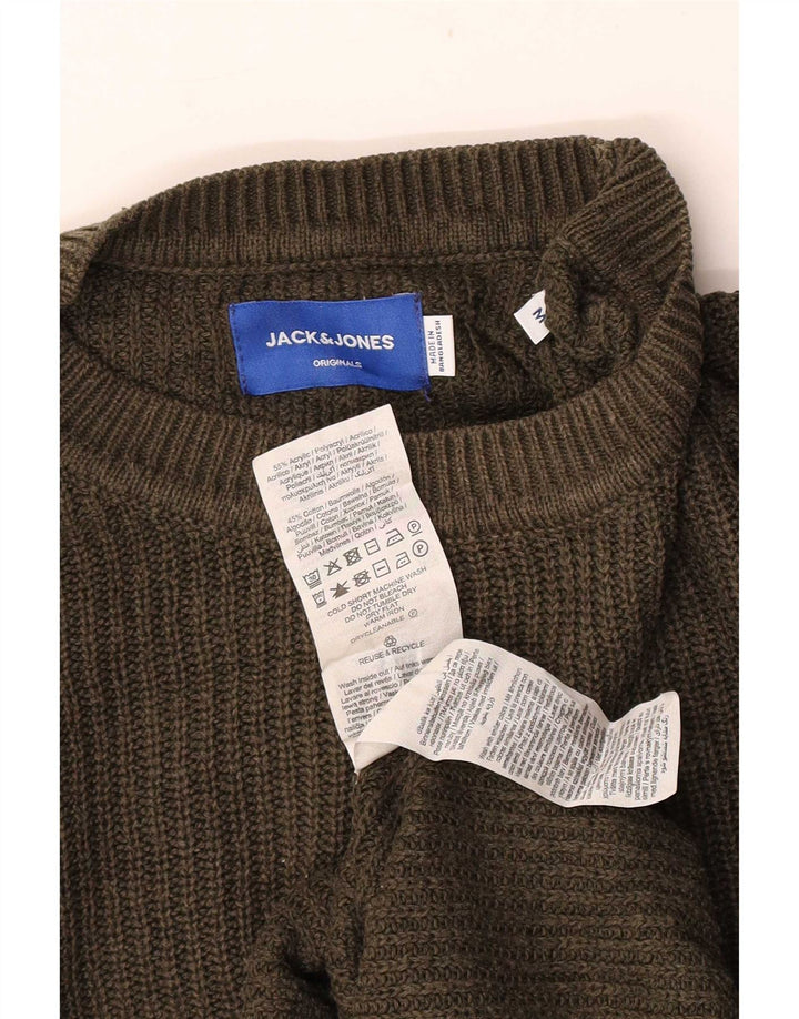 Мужской джемпер с круглым вырезом Jack & Jones, средний хаки, акрил