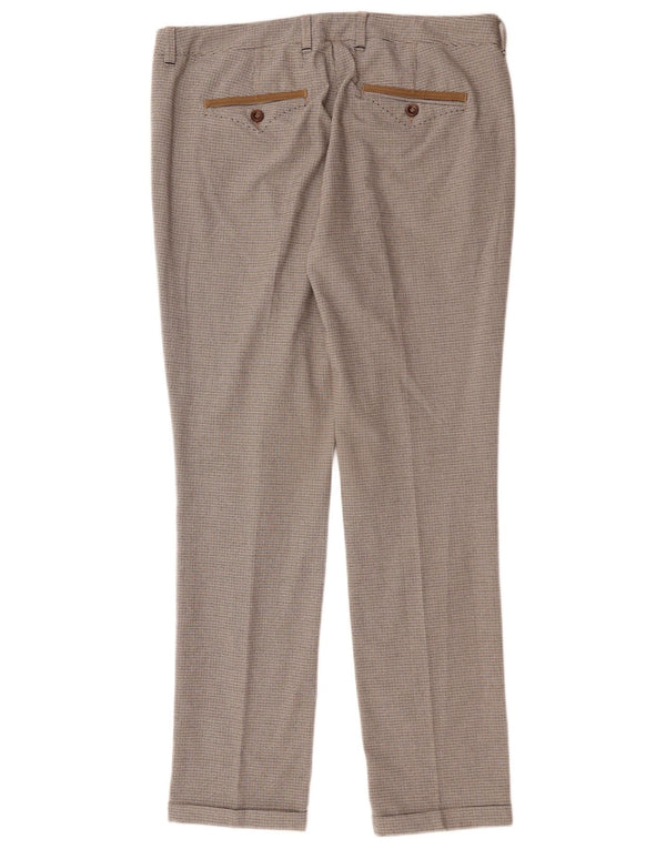 Trussardi Женские прямые костюмные брюки IT 44 Medium W34 L30 Коричневые в клетку