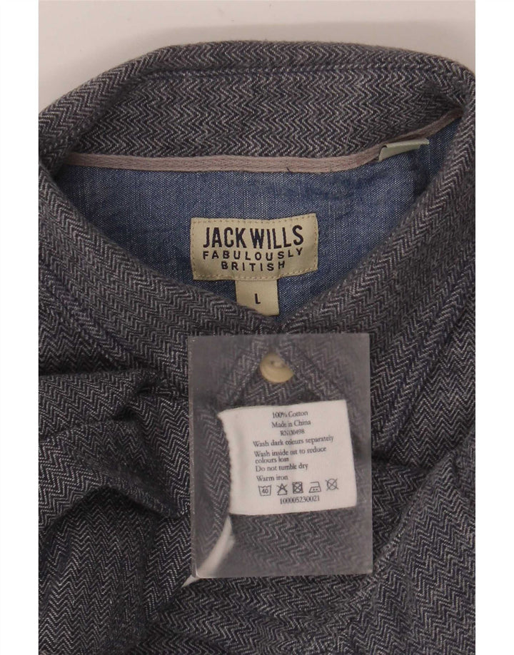 Мужская рубашка Jack Wills, большая синяя хлопковая елочка