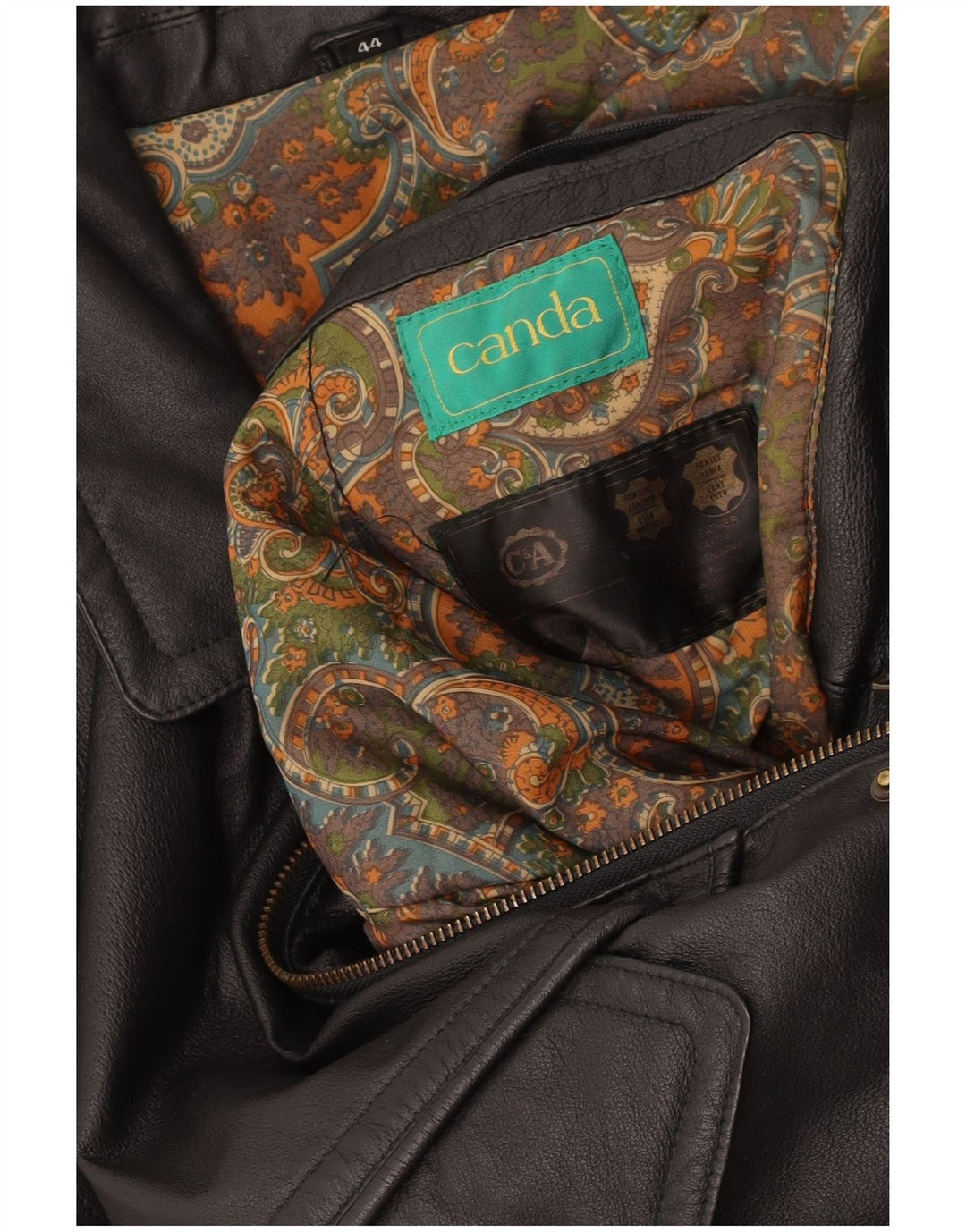 Мужская кожаная куртка CANDA UK 44 2XL черная кожа