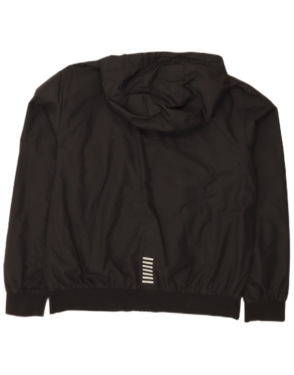 Мужская дождевик с капюшоном Emporio Armani UK 42 XL Черный Полиамид