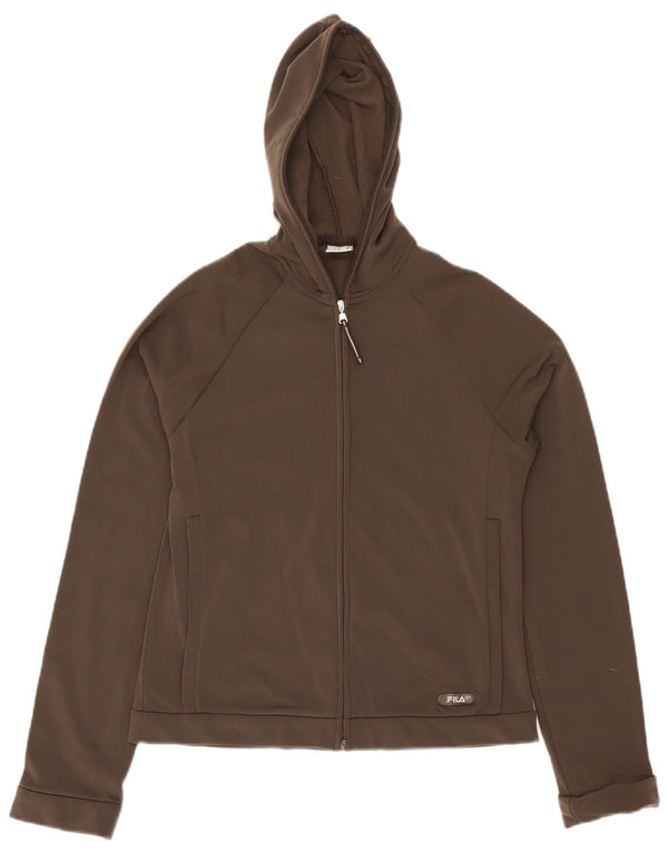 Fila Женский свитер с капюшоном на молнии UK 12 Средний Коричневый