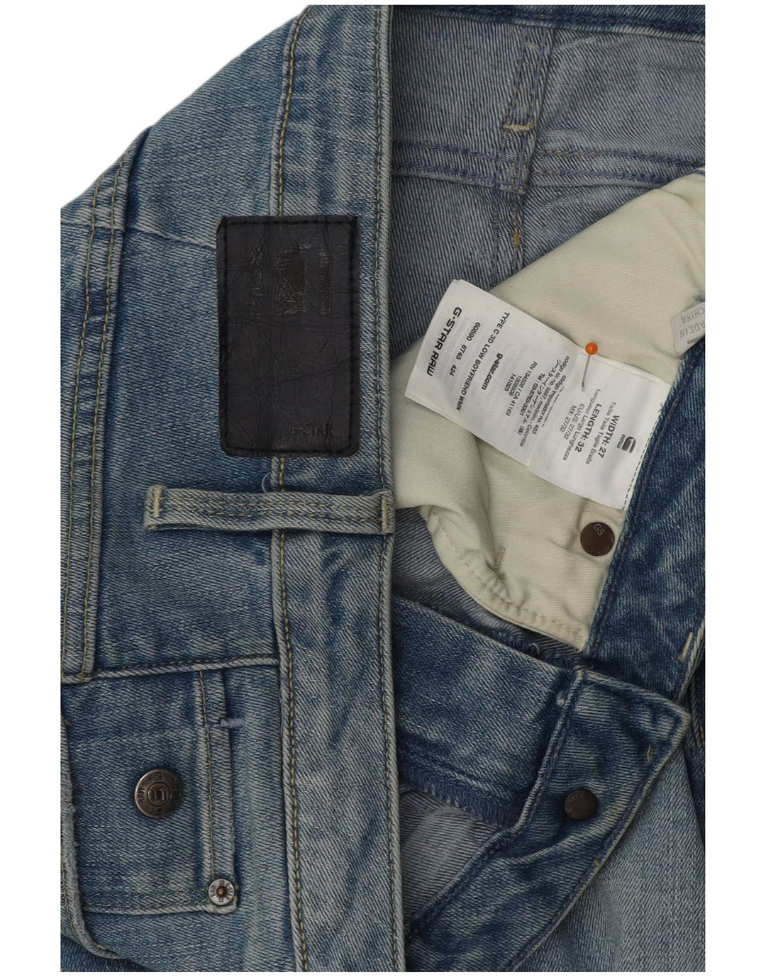 Женские джинсы-бойфренды G-STAR скинни W27 L28, синий хлопок