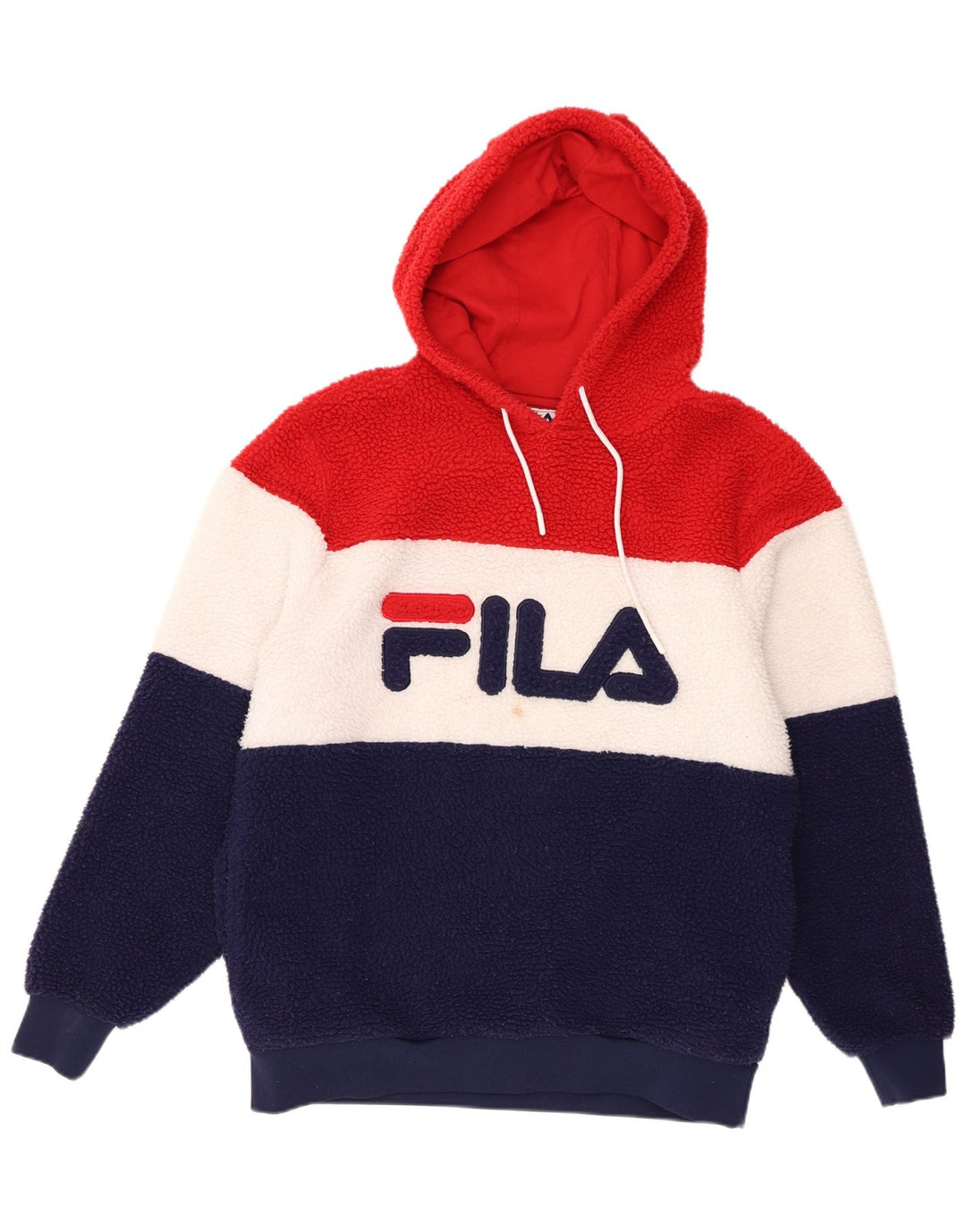 Fila Мужской флисовый джемпер с капюшоном, средний разноцветный, полиэстер с цветными блоками