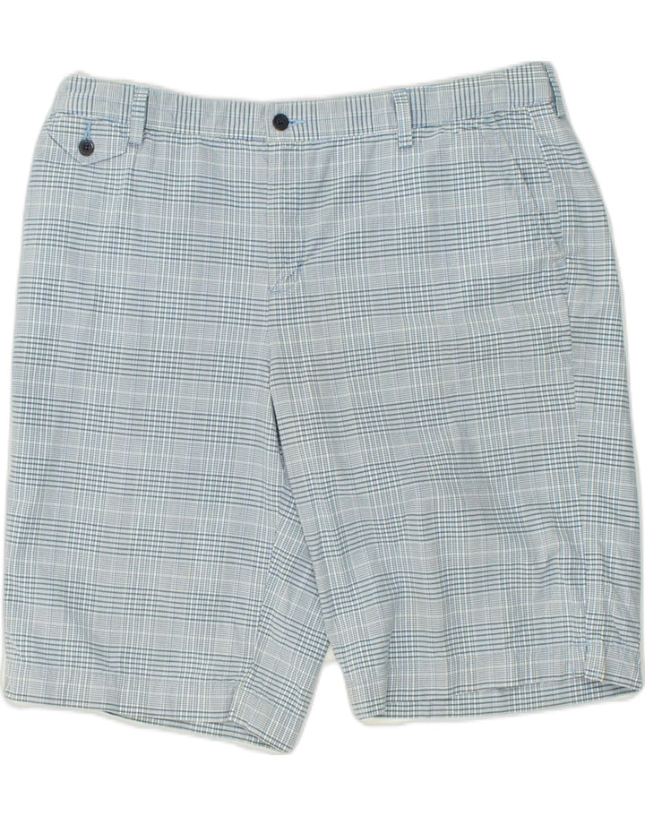 EDDIE BAUER Womens Chino Shorts US 16 2XL W38 Blue Check Cotton | Vintage Eddie Bauer | Thrift | Second-Hand Eddie Bauer | Used Clothing | Messina Hembry 