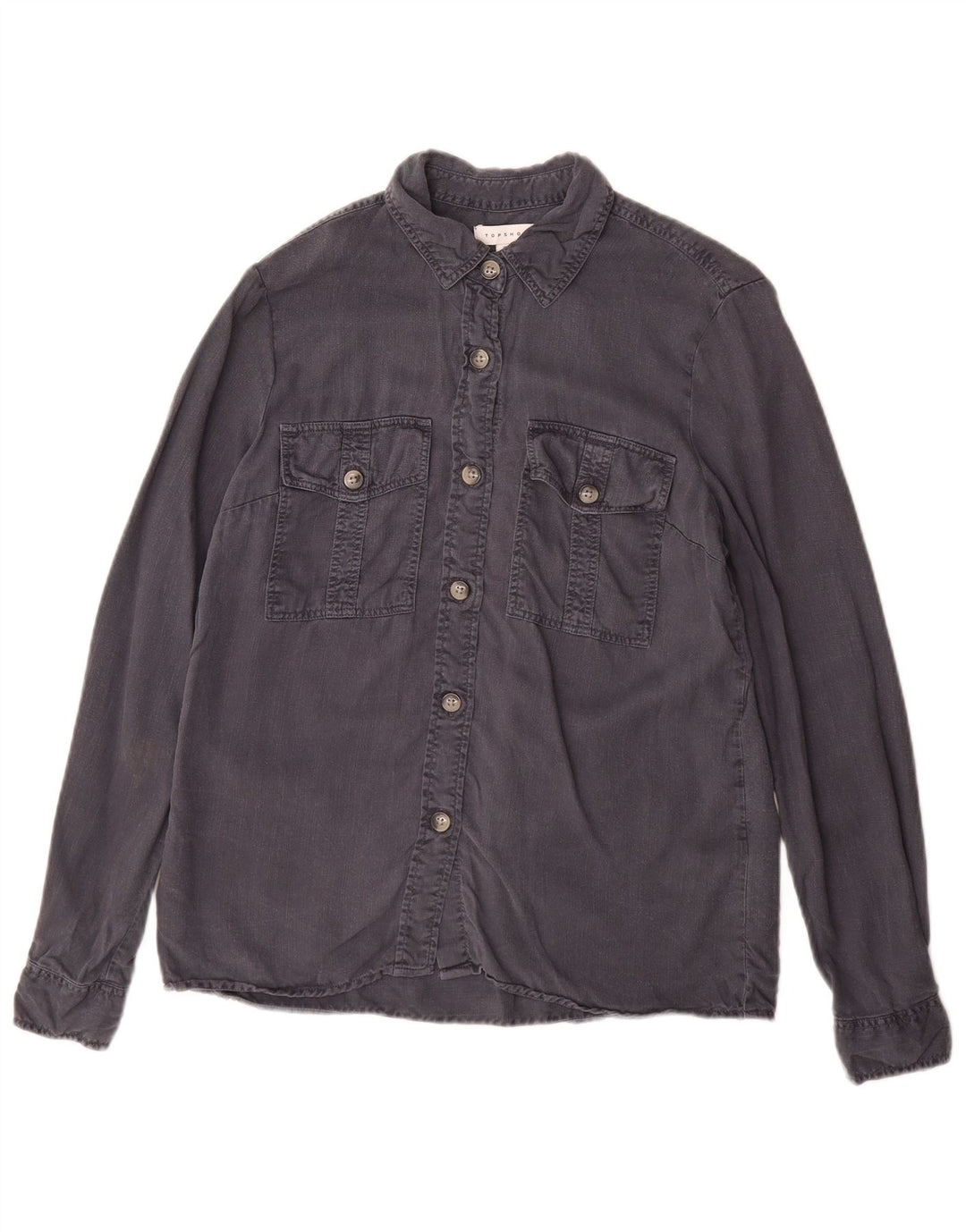 Женская рубашка Topshop UK 8 маленькая серая из тенселя