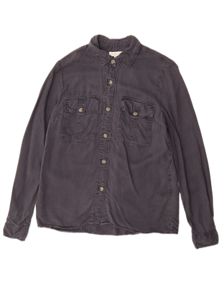 Женская рубашка Topshop UK 8 маленькая серая из тенселя