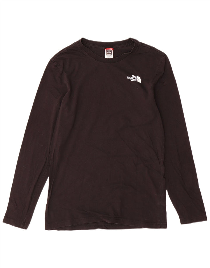 THE NORTH FACE Мужской топ с рисунком, длинный рукав, маленький, черный, хлопок