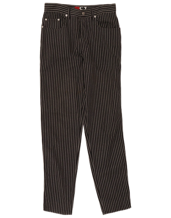 Casucci Mens Tapered Casual Trousers W36 L31 Black Pinstripe Cotton