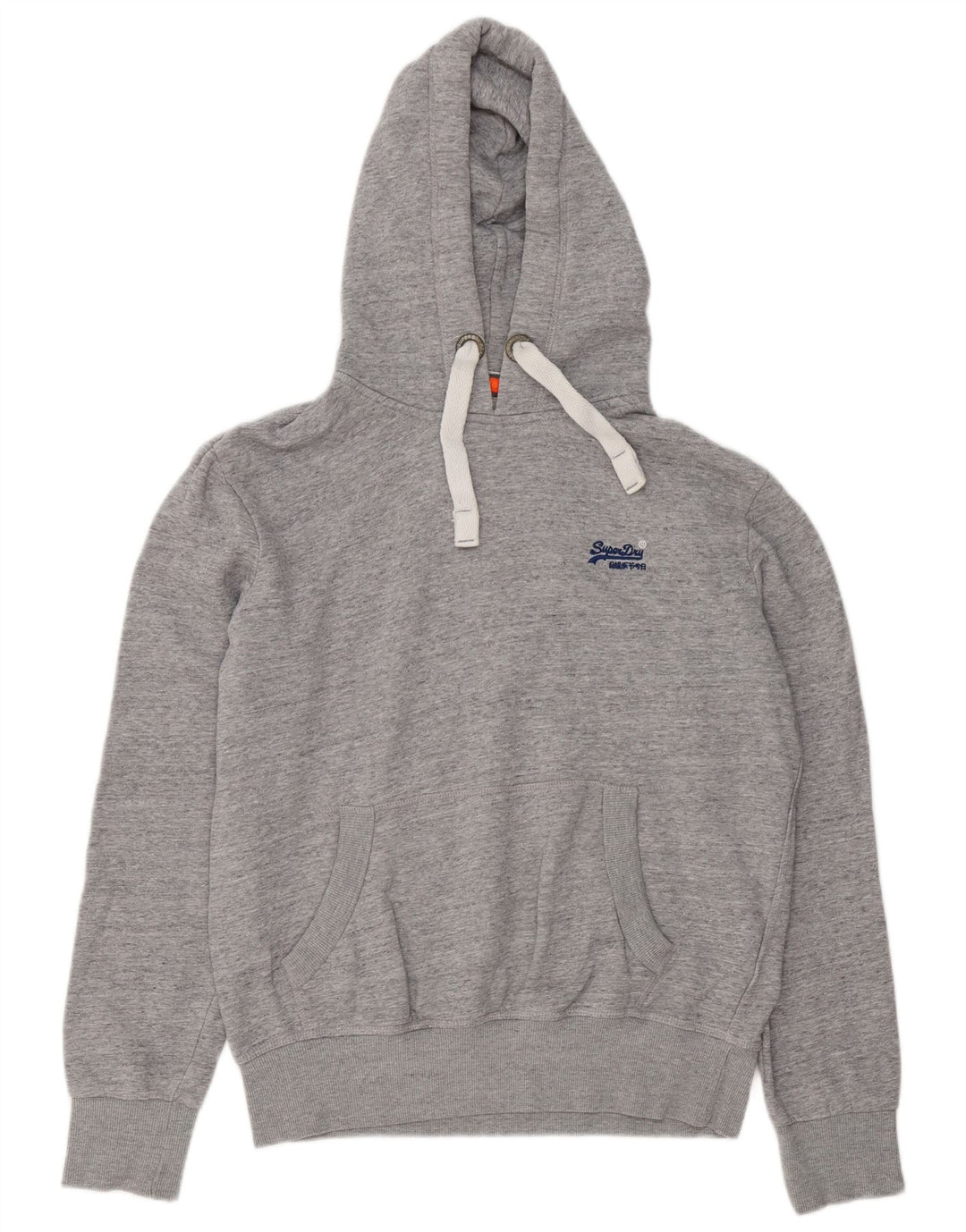Мужской джемпер с капюшоном Superdry, большой серый хлопок с крапинками