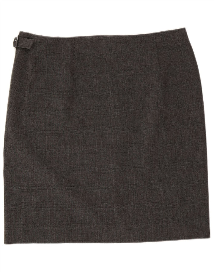 Женская юбка с запахом Armani Jeans US 12, большая W34, серый полиэстер в клетку