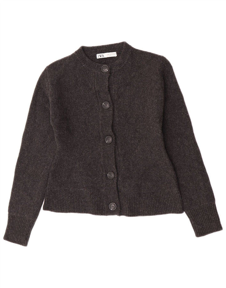 Женский кардиган Zara UK 10, маленький серый в крапинку