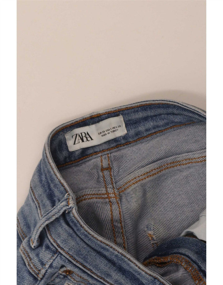 Женские потертые узкие джинсы Zara EU 38, маленькие W28 L26, синие
