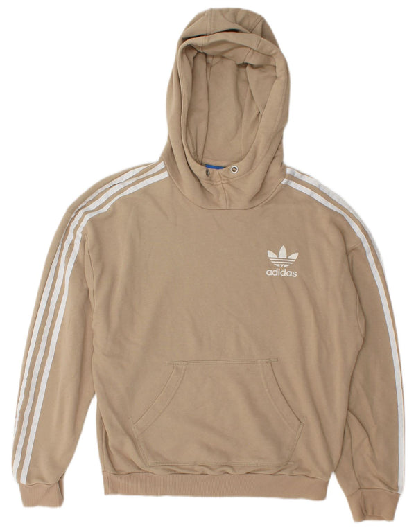Женский джемпер с капюшоном Adidas UK 12, средний бежевый, хлопок