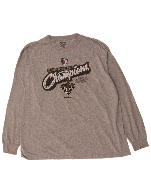 Мужские кроссовки Reebok New Orleans Saints с длинным рукавом и рисунком, 2XL, серые в крапинку