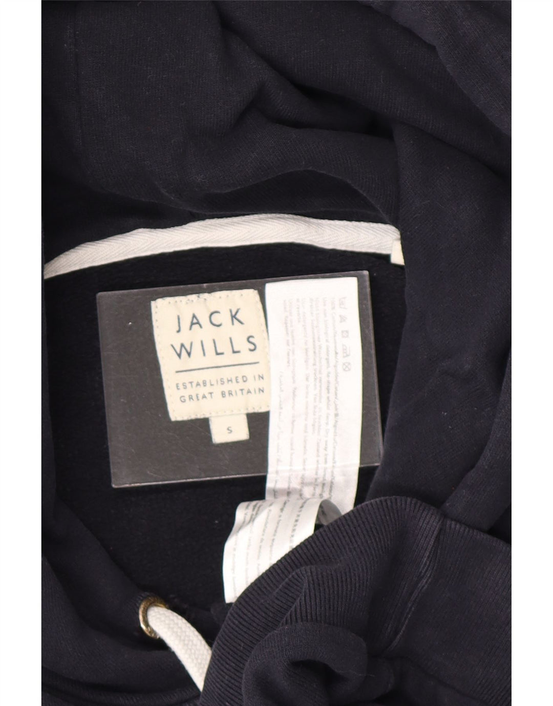 JACK WILLS Мужской джемпер с капюшоном, маленький, темно-синий, хлопок