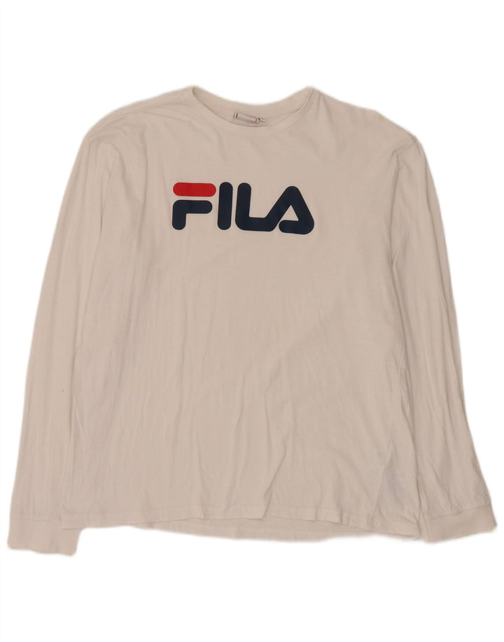 Fila Мужской топ с рисунком, длинный рукав, большой белый хлопок, хлопок
