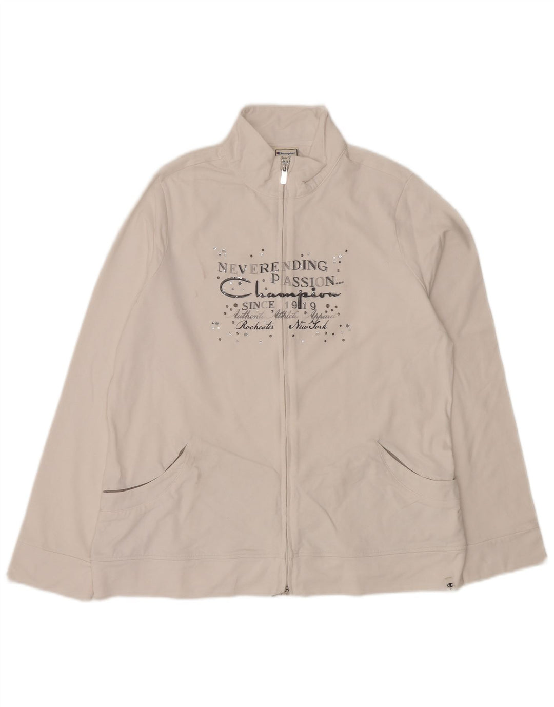 Женский спортивный костюм с графическим рисунком CHAMPION, верхняя куртка, Великобритания 16, большой белый цвет