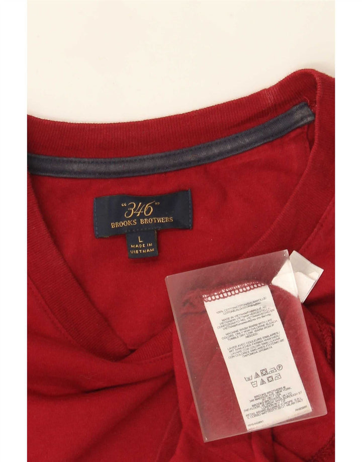 Мужской топ обычного кроя Brooks Brothers, большой красный хлопок с длинными рукавами