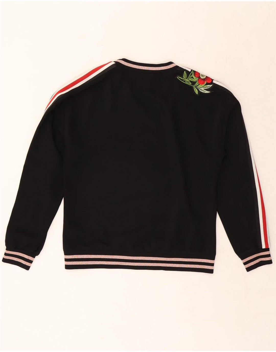 Женский свитер TED BAKER UK 14, средний черный полиэстер с цветочным принтом