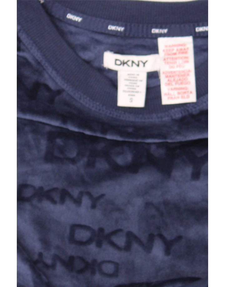 Женский джемпер оверсайз с графическим рисунком Dkny UK 10, маленький темно-синий