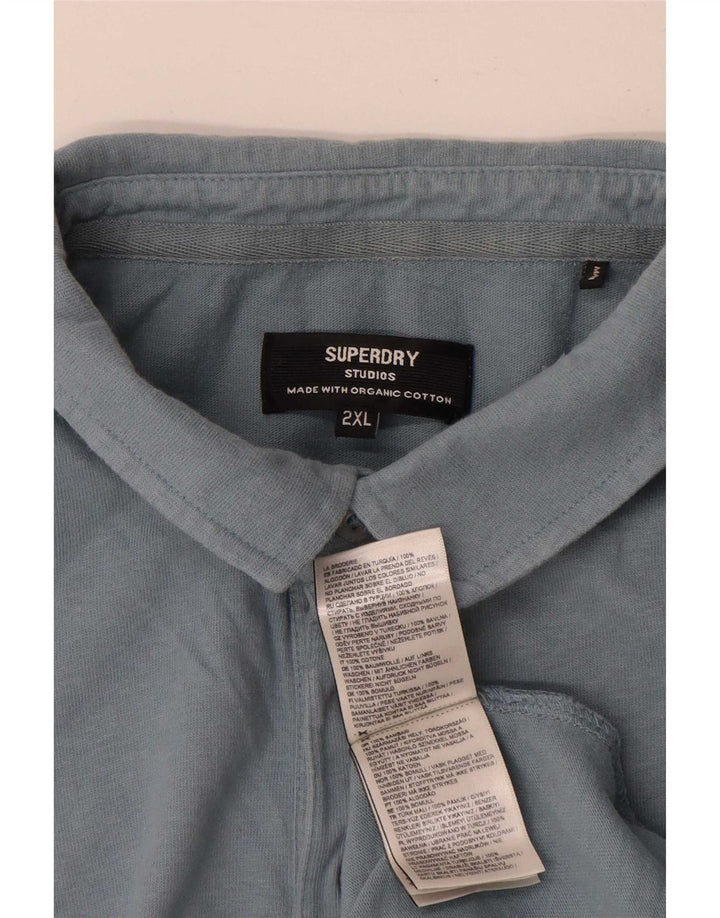 Мужская рубашка-поло Superdry 2XL, синяя, хлопок