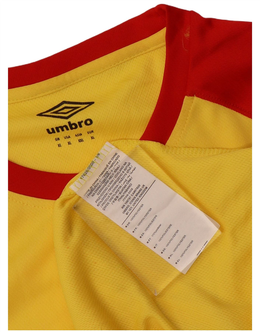 Umbro Мужская футболка Top XL Желтая полиэстер с цветными блоками