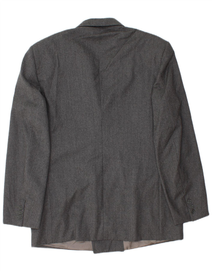 Винтажный мужской двубортный пиджак IT 52 XL Серый Шерстяной