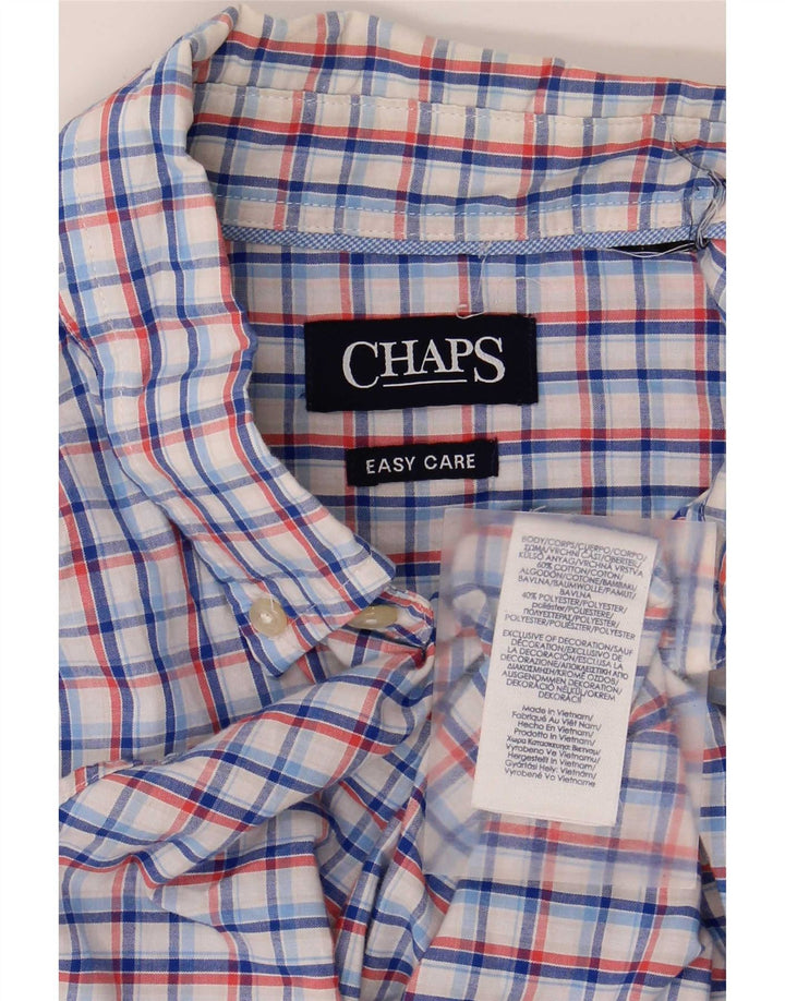Мужская рубашка Chaps с коротким рукавом, большая синяя клетка, хлопок