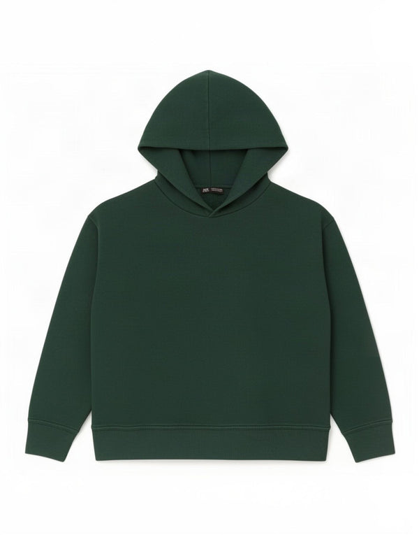 Женский джемпер с капюшоном оверсайз Zara UK 16, большой зеленый хлопок