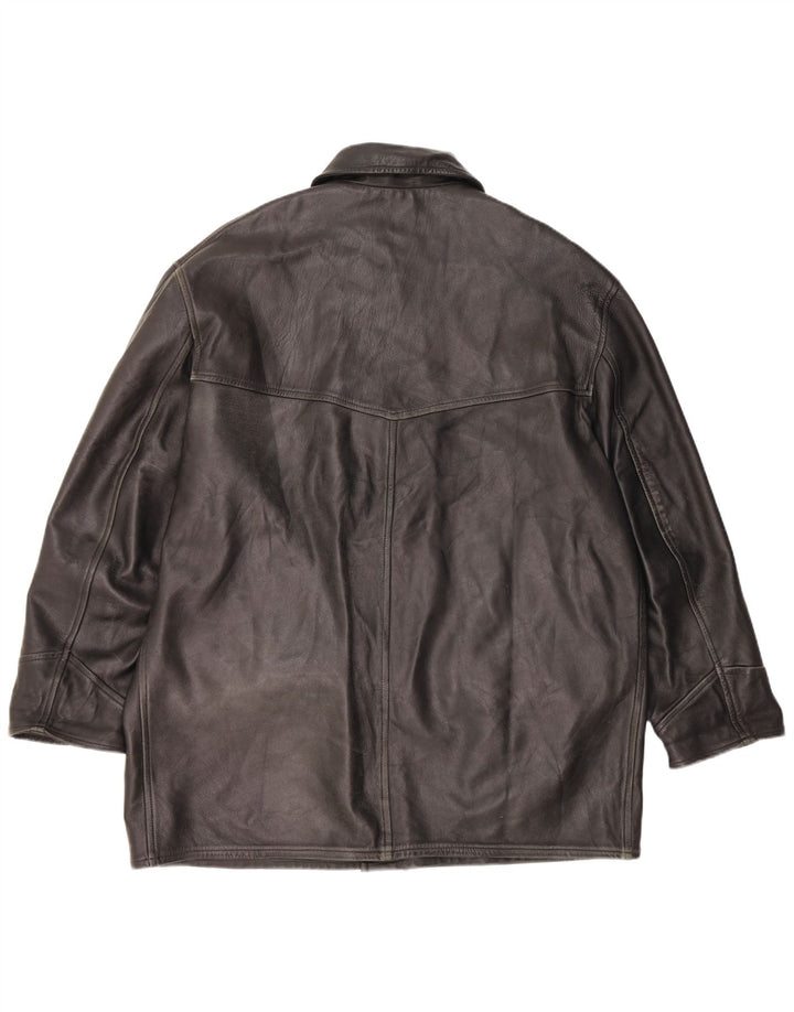 Мужская кожаная куртка VINTAGE UK 42 XL черная кожа