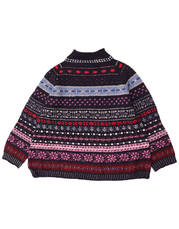 Винтажный женский джемпер с высоким воротником, Великобритания, 18 XL, разноцветный ретро