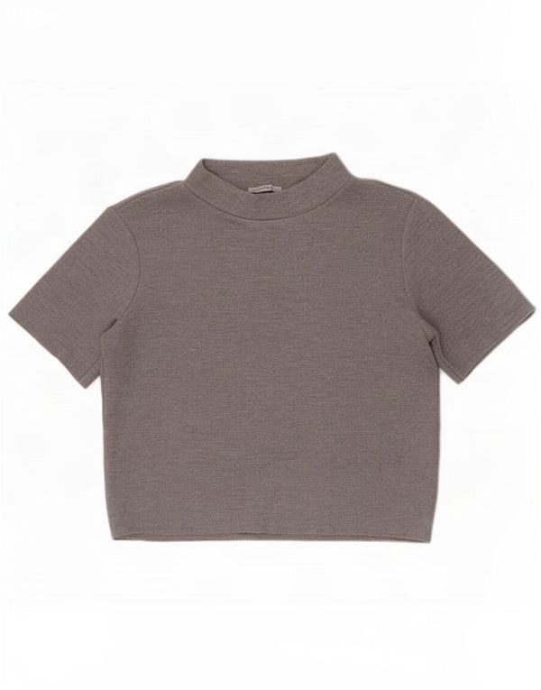 Женская укороченная футболка Zara UK 16, большая серая