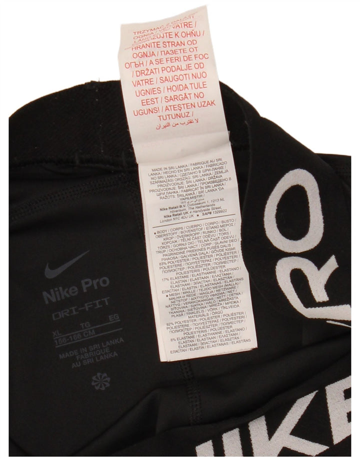 Леггинсы NIKE для девочек Dri Fit с рисунком, 13–14 лет, размер XL, черный полиэстер