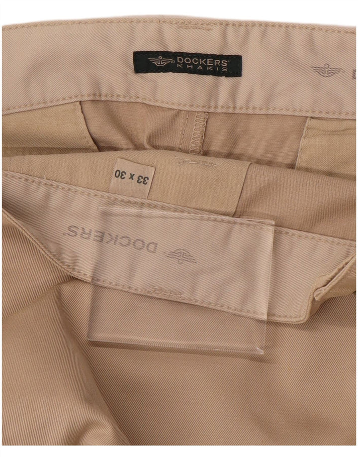 DOCKERS Мужские прямые брюки чинос цвета хаки W33 L30 Бежевые