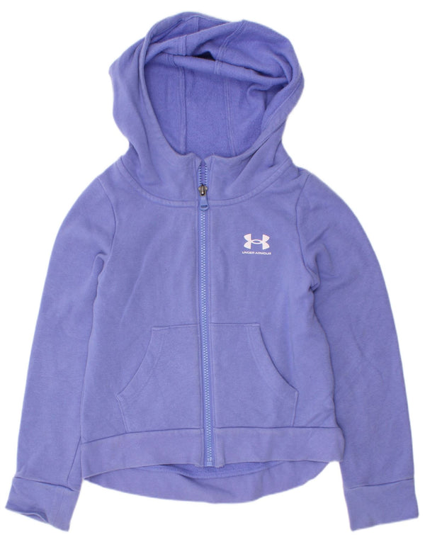 Свитер с капюшоном на молнии для девочек Under Armour, 6–7 лет, фиолетовый, хлопок, размер XS