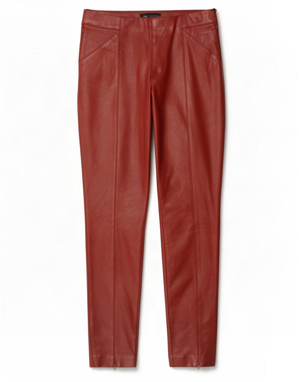 Женские брюки из искусственной кожи Zara Medium W28 L27, красный полиэтилен