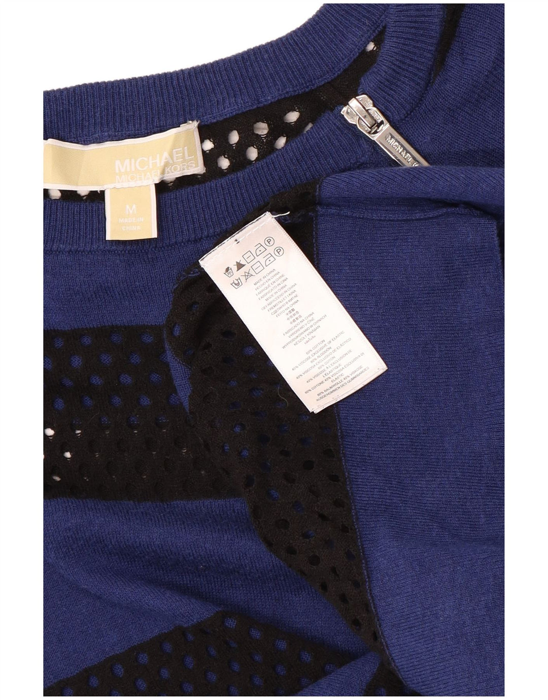 Женский джемпер с вырезом «лодочка» MICHAEL KORS UK 12, средний синий в полоску