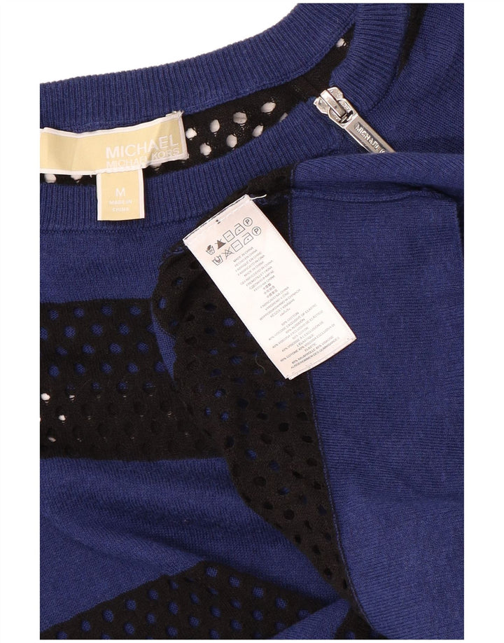 Женский джемпер с вырезом «лодочка» MICHAEL KORS UK 12, средний синий в полоску