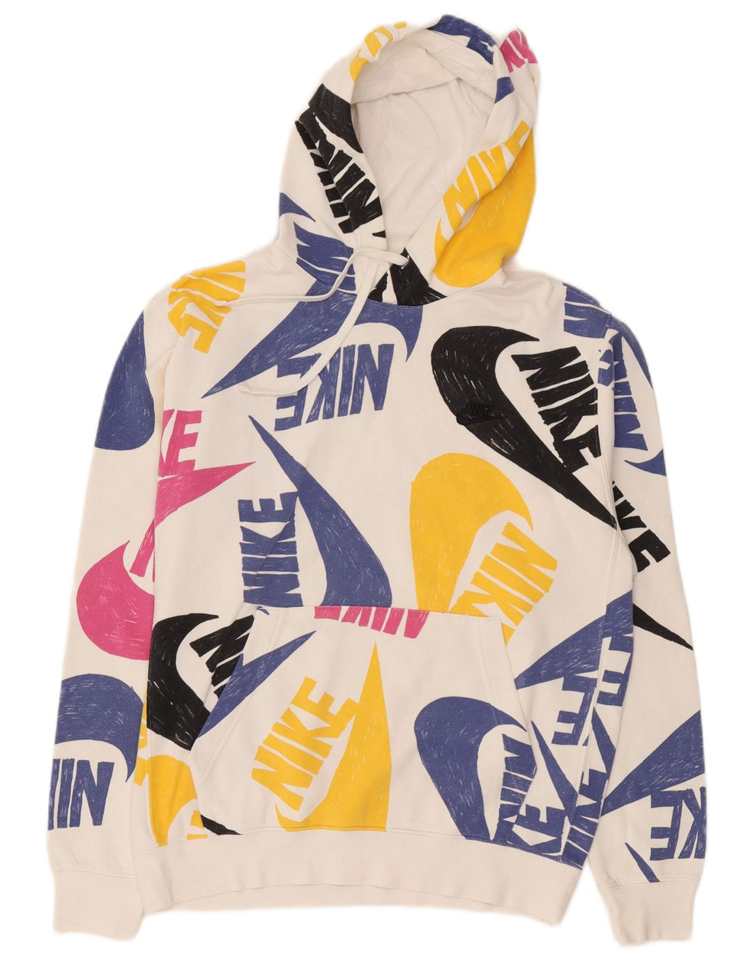 Мужской джемпер с капюшоном с графическим рисунком Nike, средний белый хлопок, хлопок