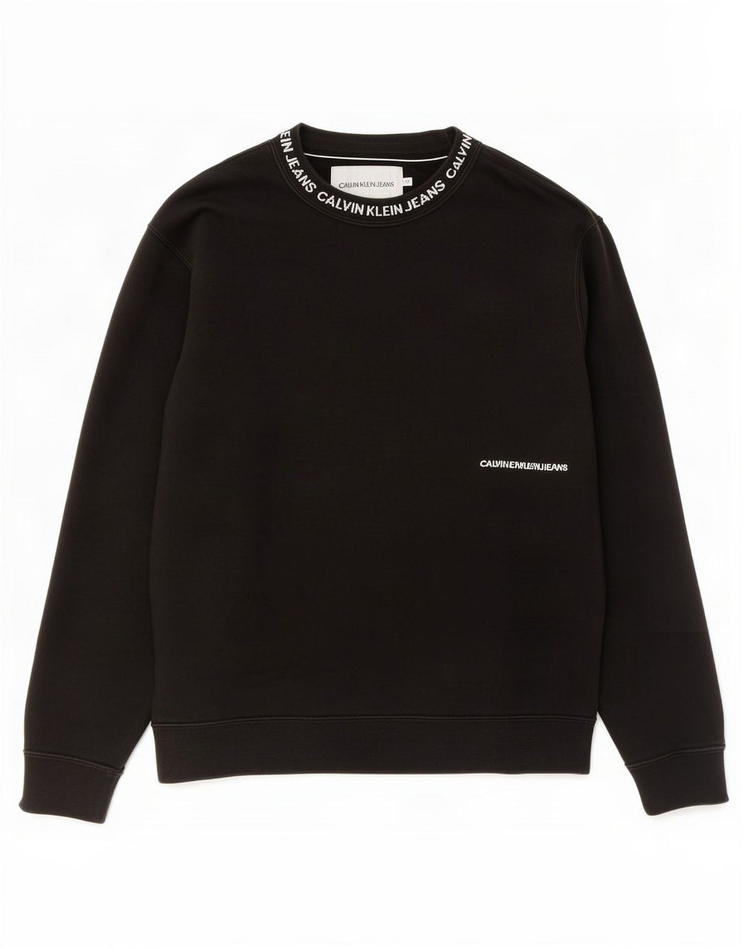Мужской свитшот с рисунком Calvin Klein Jeans, джемпер среднего размера, черный, хлопок
