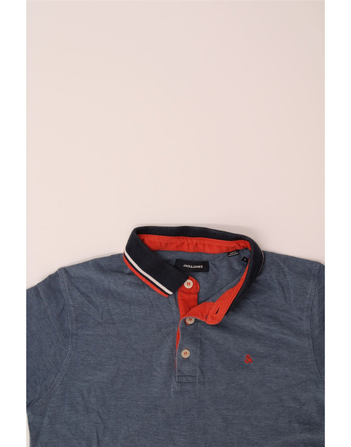 JACK & JONES Mens Polo Shirt Large Blue Cotton Vintage Jack & Jones and Second-Hand Jack & Jones from Messina Hembry 