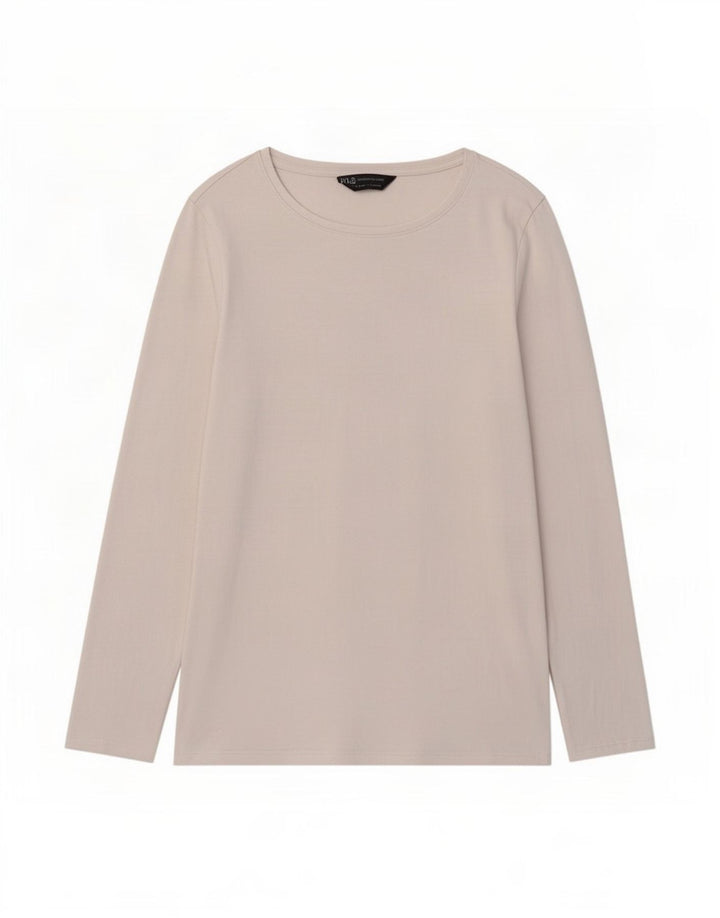 Женский топ с длинным рукавом Marks & Spencer UK 12, средний белый хлопок