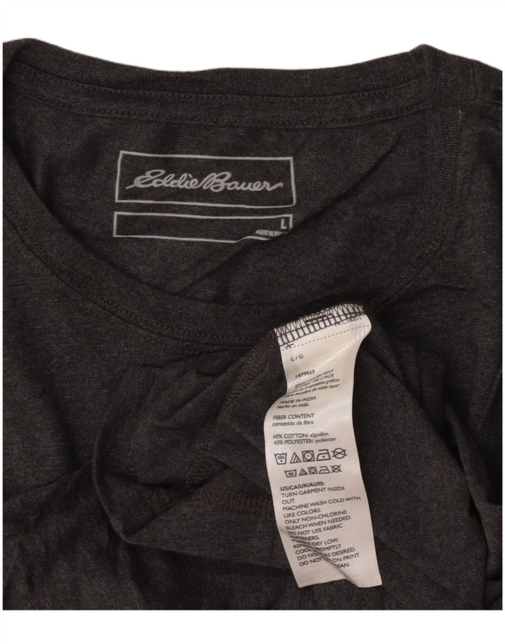 Мужская футболка с рисунком Eddie Bauer, большой серый хлопок
