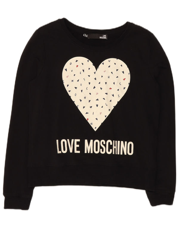 Женский свитер оверсайз MOSCHINO UK 10, маленькое черное сердце