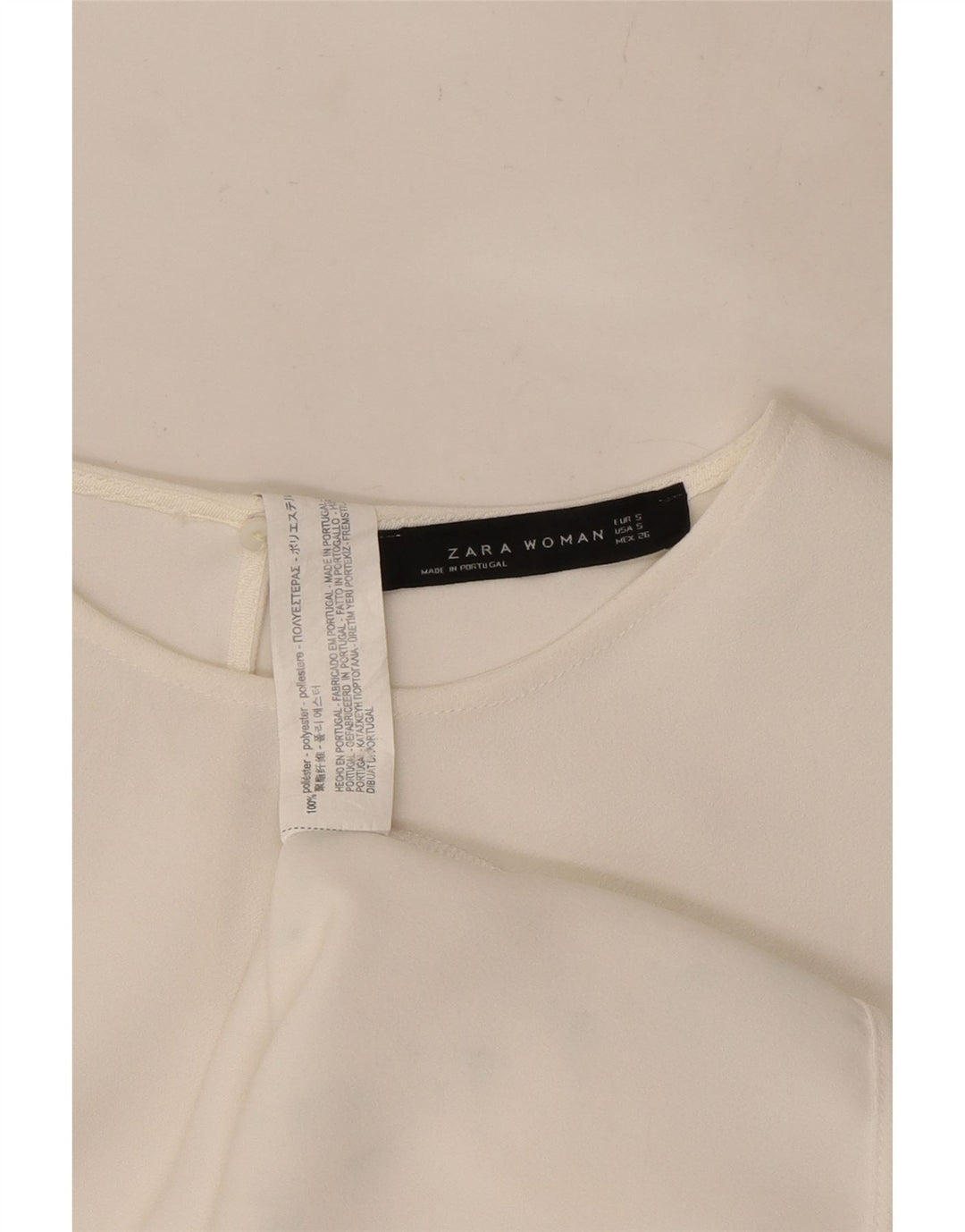 Женская блузка оверсайз Zara с крыльями летучей мыши, топ UK 10, маленький белый полиэстер