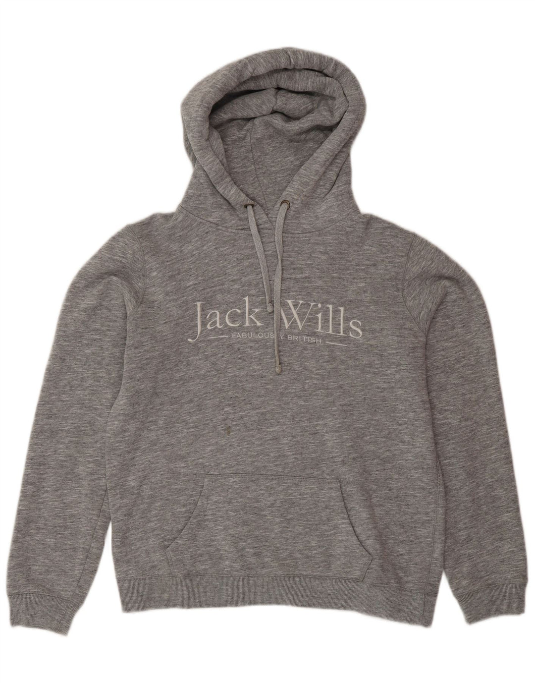 Женский джемпер с капюшоном оверсайз с рисунком Jack Wills UK 12, средний серый в крапинку